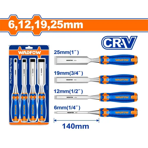 طقم ازميل خشب يد ربل 4pcs WADFOW WWC2204