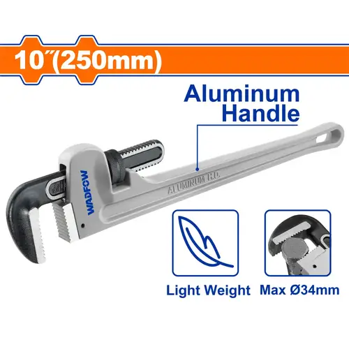 Aluminum handle pipe wrench