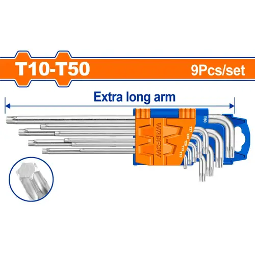 طقم مفتاح ألنكي نجمة طويل 9Pcs WADFOW WHK3292