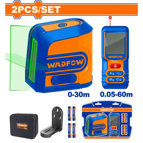 Laser level and distance measuring kit