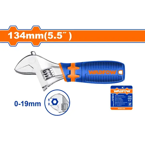 مفتاح إسبانا يد ربل قصير size:0-19mm WADFOW WAW3106