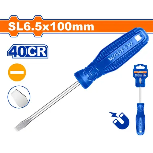 مفك يد ازرق شق SL6.5x100mm WADFOW WSD3264