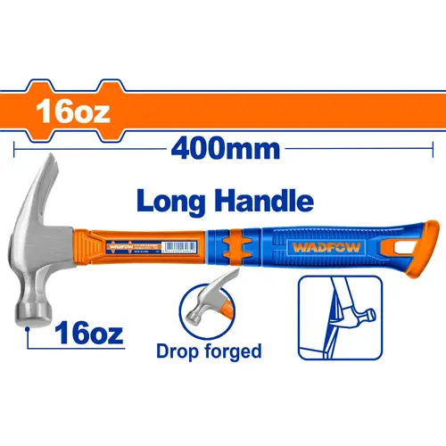 Long handle claw hammer