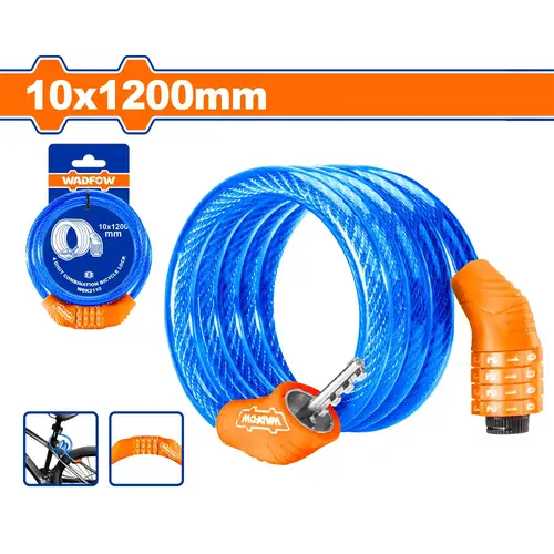 4 Digit combination bicycle cable lock