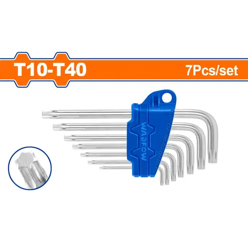 طقم مفتاح ألنكي نجمة قصير 7Pcs WADFOW WHK3671