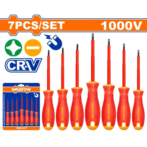 طقم مفك كهربائي معزول 7Pcs WADFOW WSS7407