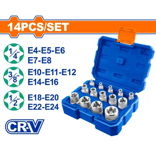 طقم حبوب كروم متعدد المقاسات 14pcs WADFOW WST3D14