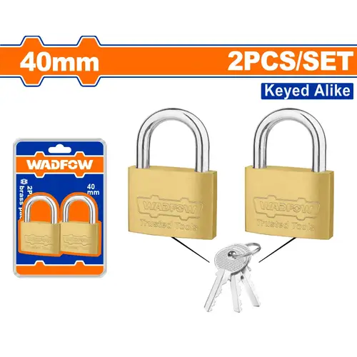 طقم اقفال نحاس مفتاح واحد مجوز 40mm WADFOW WPDT442