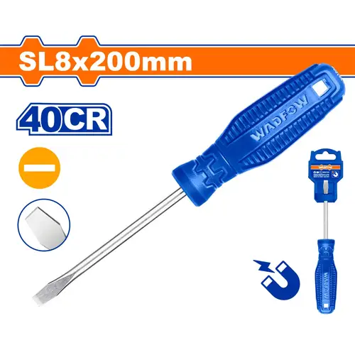 مفك يد ازرق شق SL8x200mm WADFOW WSD3288