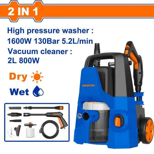مغسلة سيارات 1600W 130بار مع مكنسة WADFOW WHP4A16