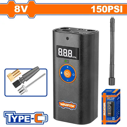 منفاخ هواء 8VMax. pressure: 150PSI/10Bar/1000kPa
Max. air flow: 6L/min WADFOW WAAM572