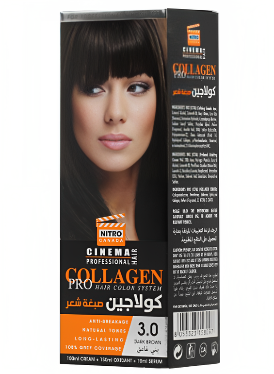 Nitro Canada Collagen Pro Hair Color, 3.0 Dark Brown