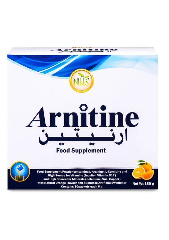Arnitine, L-carnitine and Acetyl L-carnitine, plus L-Arginine 30 Sachets