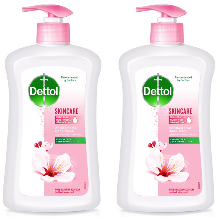 Bundle Of 2 Dettol AntiBacterial Liquid HandWash Skincare, Rose & Sakura Blossom - 700 Ml