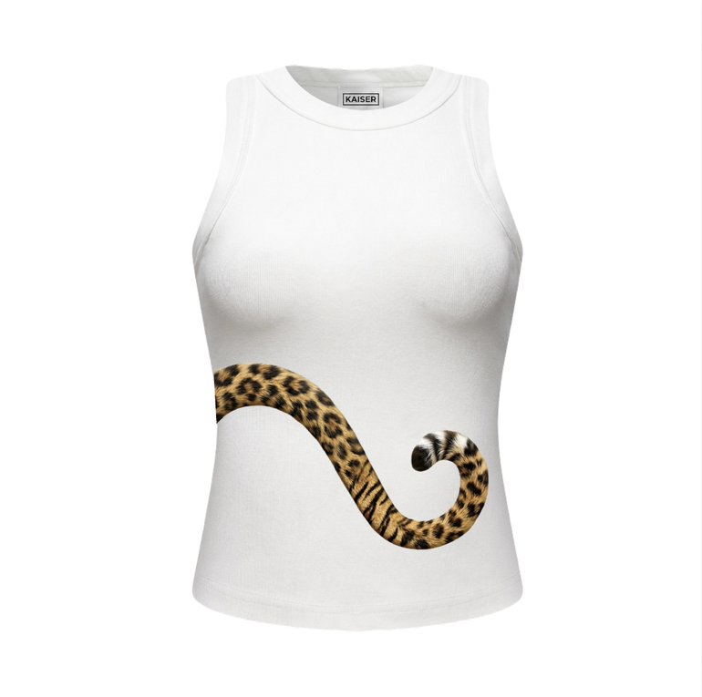 Curled Tail Top White
