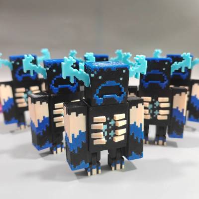 مجسمات شخصيات ثلاثية الأبعاد مفصلية مطبوعة بتقنية Mc Pixel Style Warden Wither Wizard Iron Golem، إكسسوارات ألعاب، سلسلة مفاتيح، زينة مكتبية، هدايا
