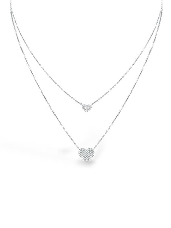The Double-Strand Pavé Heart Necklace