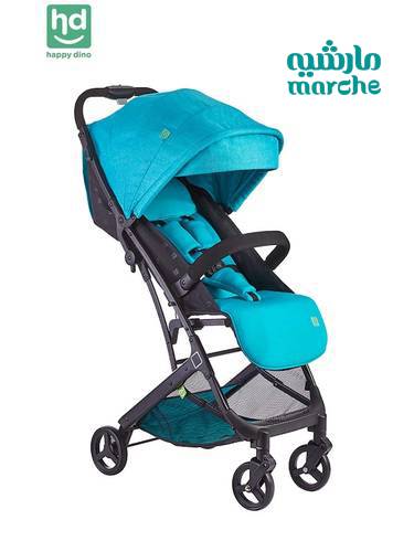 عربة أطفال HAPPYDINO Baby خفيفة الوزن قابلة للطي عالية الجودة - زرقاء 