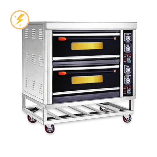 Elshohail Electric Deck Oven 2 Levels – 4 Trays (40×60 cm) with Thermal Stone