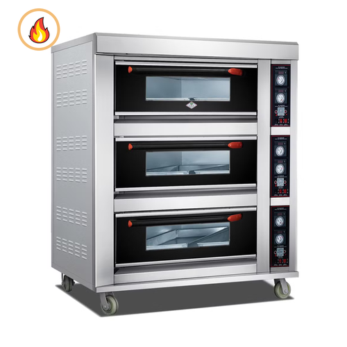Elshohail Professional Gas Deck Oven 3 Levels – 6 Trays 40x60 with Thermal Stone