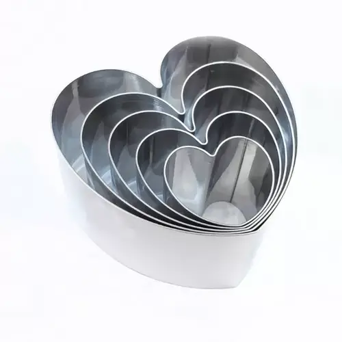 Heart Shapes Cookie Cutters Molds From Heavy Duty 304 Stainless Steel Set of 5
