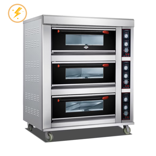 Elshohail Professional Electric Deck Oven 3 Levels – 6 Trays 40x60 with Thermal Stone