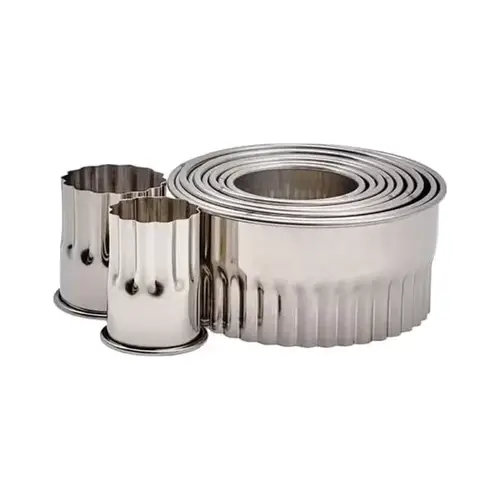 Fluted Round Cookie Cutters Set of 8 from Heavy Duty 304 Stainless Steel