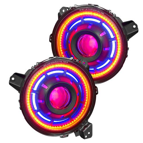 مصابيح أمامية متعددة الألوان LED (بلوتوث) من أوراكل (جيب رانجلر/جلاديتور-Jeep Wrangler JL/Gladiator JT)
