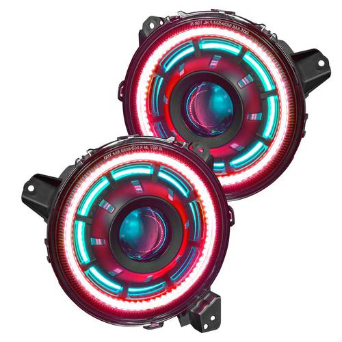مصابيح أمامية متعددة الألوان LED (بلوتوث) من أوراكل (جيب رانجلر/جلاديتور-Jeep Wrangler JL/Gladiator JT)