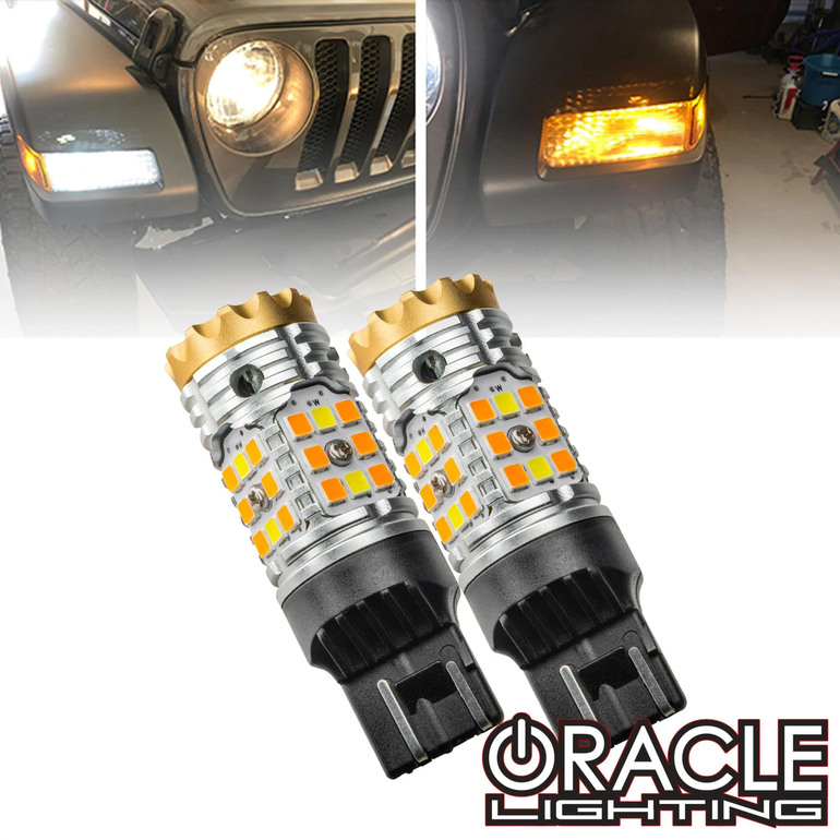 لمبات  إشارة الانعطاف الأمامية DRL SWITCHBACK 7443CK BULB (رام/جيب رانجلر/جلاديتور-JEEP WRANGLER SPORT JL )من أوراكل (زوج)