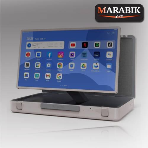 شاشة 27 بوصة متنقلة بنظام اندرويد بتصميم حقيبة محمولة ببطارية 6800 مللي أمبير