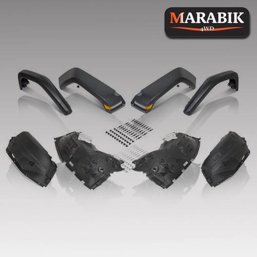 طقم روبيكون مرتفع رانجلر رفرف و بطانة و مصابيح LED  موديلات 2018+ JL