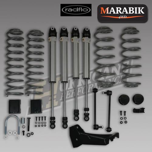 طقم رفع Hurricane Performance مقاس 2.5 بوصة مع مخمدات Radflo 2.0 لسيارة جيب رانجلر JL