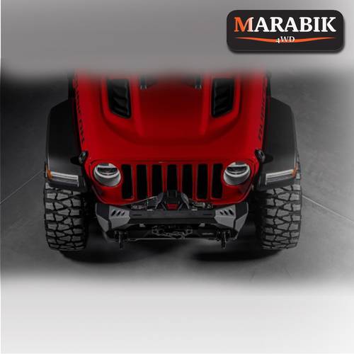 صدام فاخر أمامي قصير من الألومنيوم من RIVAL 4x4 لسيارات جيب جلادياتور JK/JL/JT