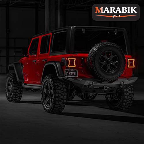 مصد خلفي كامل العرض من الألومنيوم من RIVAL 4x4 لسيارة Jeep JL موديل 2018-2024