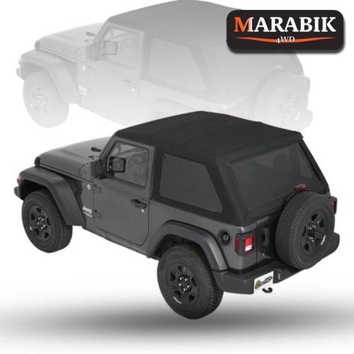 جيب رانجلر JL 2DR 18-25 Trektop Slantback، سقف ناعم، لون أسود مائل ممتاز
