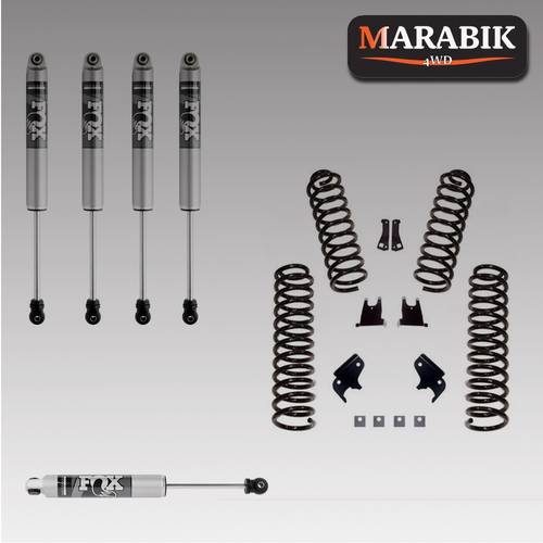 طقم لفت كت 2.5  و مساعدات FOX 2.0 الفضية ومساعد دركسون FOX الفضية رانجلر JK 2 DR