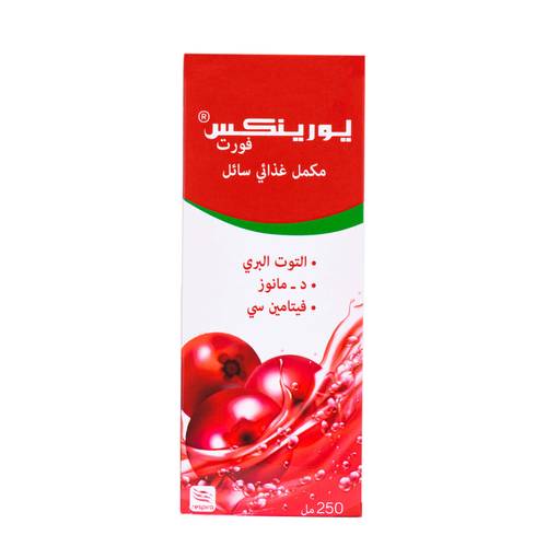 يورينكس فورت شراب التهابات المسالك البولية بالتوت البري وفيتامين سي 250مل
