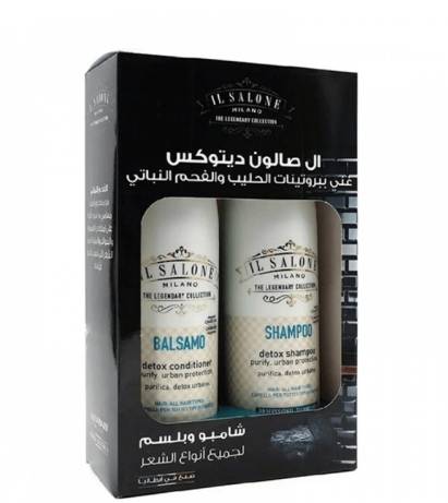 شامبو و بلسم ديتوكس ال صالون غني ببروتين الحليب والفحم النباتي 500مل