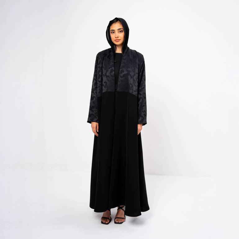 Black silk crepe