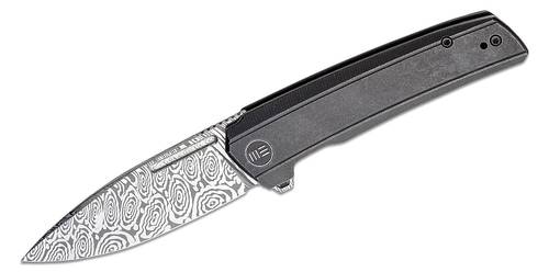 We Knife Company Speedster Flipper Knife 3.47" Heimskringla Damasteel- Titanium Handles - WE21021B-DS1