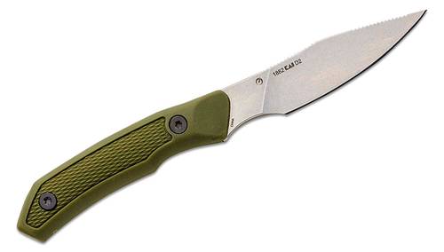 Kershaw 1882 Deschutes Caper Fixed Blade Knife 3.3" D2 Stonewashed Clip Point, Polypropylene with Rubber Overlay,