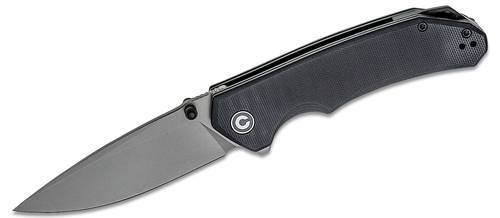 CIVIVI Knives C2102 C Brazen Flipper Knife 3.46" Sandvik 14C28N Drop Point Blade, Black G10 Handle