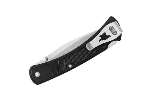 Buck 110 Slim Select Folding Hunter 3.75" Plain Blade, Black GFN Handles, Deep Carry Pocket Clip - 11878
