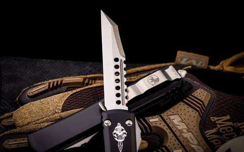 Microtech Ultratech Warhound OTF Automatic Knife 3.4" Stonewash 119W-10S 