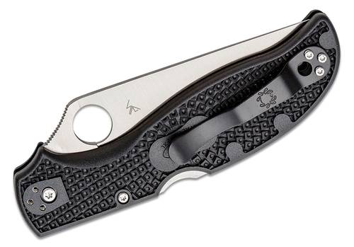 spyderco Stretch 2XL Lightweight Folding Knife 3.92" VG10 Satin Combo Blade, Black FRN Handles - C258PSBK