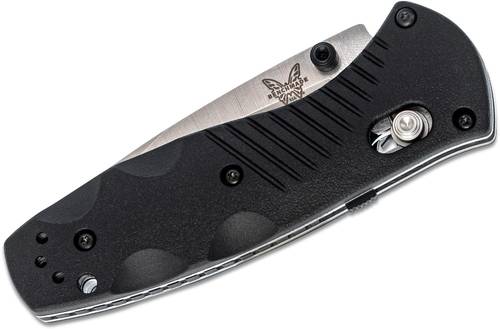 Benchmade 585 Mini-Barrage AXIS-Assisted Folding Knife 2.91" Satin Plain Blade, Black Valox Handles