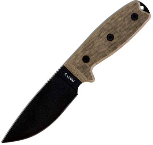 Ontario RAT-3 Utility Knife 3.75" OD Green - Micarta  - 8665