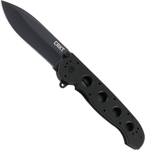 CRKT M21-04G Carson Flipper 3.875" Black Plain Blade, Black G10 Handles