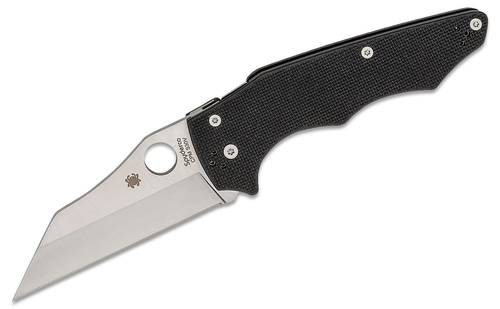 spyderco YoJumbo Folding Knife 4" S30V Satin Plain Blade, Coarse Black G10 Handles - C253GP